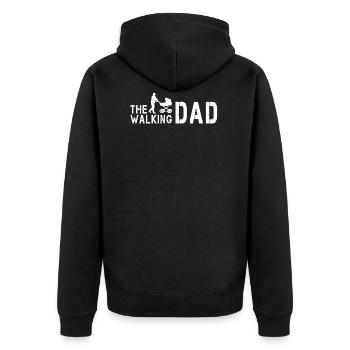 The Walking Dad V1 - Unisex Premium Bio Zip Hoodie - Schwarz - Hinten - Nico (187cm)