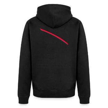 Red line - Unisex Premium Organic Zip Hoodie - black - Back - Nico (187cm)