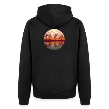 Gift savanna desert gift tree dunes sand - Unisex Premium Organic Zip Hoodie - black - Back - Nico (187cm)
