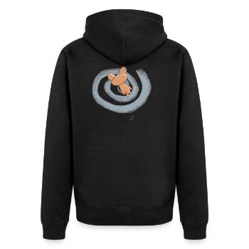Ours perdu - Spirale - Veste à capuche bio Premium Unisexe - noir - Dos - Nico (187cm)