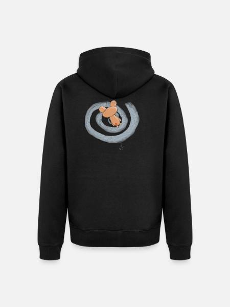 Ours perdu - Spirale - Veste à capuche bio Premium Unisexe - noir