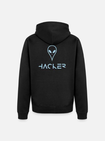 Les pirates de l'Alien UFO - Veste à capuche bio Premium Unisexe - noir