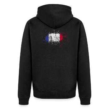 France flag gift french flag - Unisex Premium Organic Zip Hoodie - black - Back - Nico (187cm)