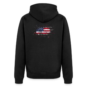 Cadeau drapeau USA drapeau américain Amérique - Veste à capuche bio Premium Unisexe - noir - Dos - Nico (187cm)