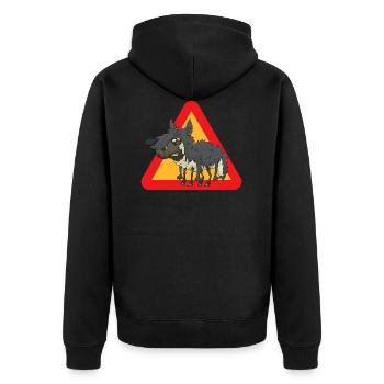 Schaf Wolf - Unisex Premium Bio Zip Hoodie - Schwarz - Hinten - Nico (187cm)