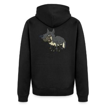 Schaf - Unisex Premium Bio Zip Hoodie - Schwarz - Hinten - Nico (187cm)