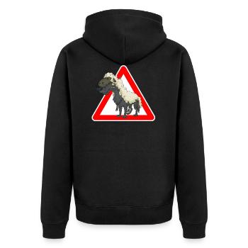 Wolf - Unisex Premium Bio Zip Hoodie - Schwarz - Hinten - Nico (187cm)