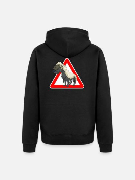 wolf - Unisex Premium Organic Zip Hoodie - black