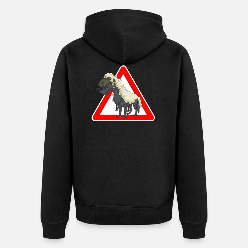 Wolf - Unisex Premium Bio Zip Hoodie - Schwarz