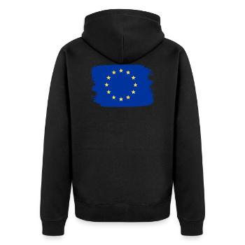 Europe flag stars EU European Union - Unisex Premium Organic Zip Hoodie - black - Back - Nico (187cm)