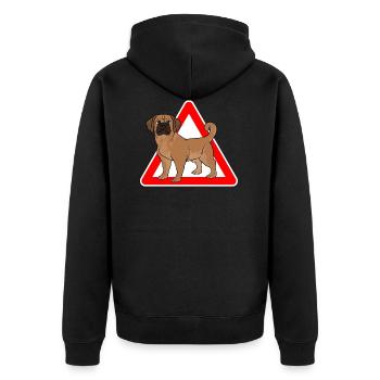 Puggle Beagle Pug Dog - Unisex Premium Organic Zip Hoodie - black - Back - Nico (187cm)