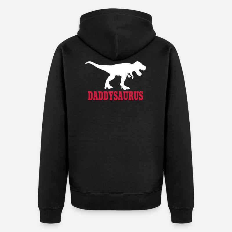 Daddy Saurus - Unisex Premium Bio Zip Hoodie - Schwarz