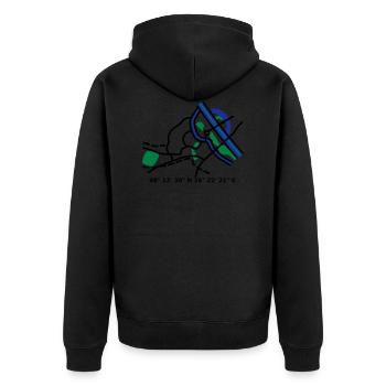 Wien Vienna city map - Unisex Premium Bio Zip Hoodie - Schwarz - Hinten - Nico (187cm)