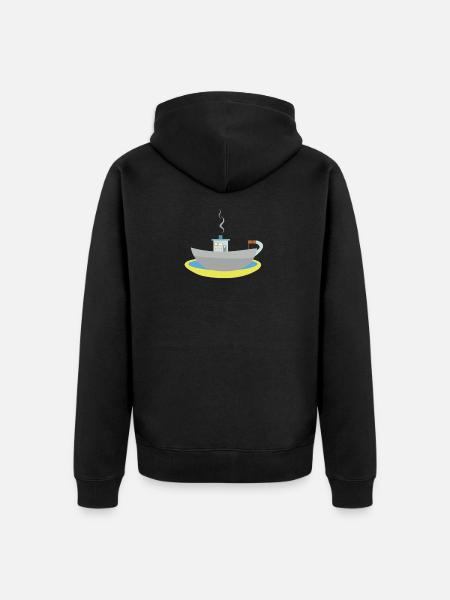 Kaffeetassenschiff - Unisex Premium Bio Zip Hoodie - Schwarz