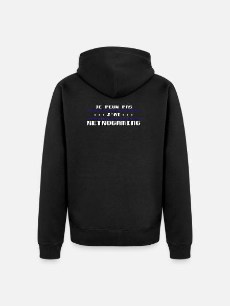 Je peux pas j'ai retrogaming - Veste à capuche bio Premium Unisexe - noir