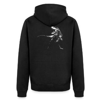 Dinosaures - Tyrannosaurus - T-Rex - Veste à capuche bio Premium Unisexe - noir - Dos - Nico (187cm)