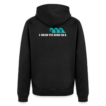 Vitamin Sea - Vitamin C / Geschenk Idee - Unisex Premium Bio Zip Hoodie - Schwarz - Hinten - Nico (187cm)