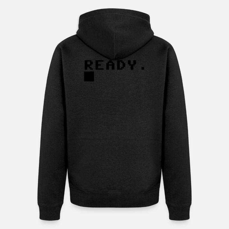 C64 Gamer Geschenk Idee Retro Computer - Unisex Premium Bio Zip Hoodie - Schwarz