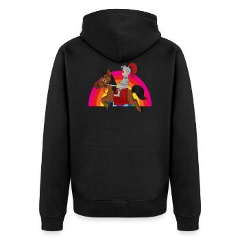Ritter Knight - Unisex Premium Bio Zip Hoodie - Schwarz - Hinten - Nico (187cm)