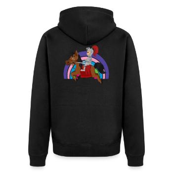 Ritter Knight - Unisex Premium Bio Zip Hoodie - Schwarz - Hinten - Nico (187cm)