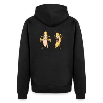 Banana Revelation Funny Gift - Unisex Premium Organic Zip Hoodie - black - Back - Nico (187cm)