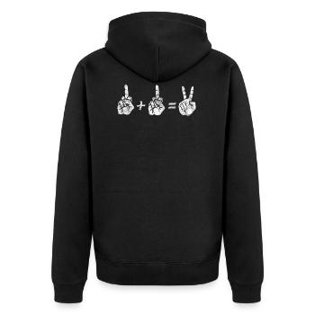 Signe de paix chemise doigt du milieu de la paix cadeau - Veste à capuche bio Premium Unisexe - noir - Dos - Nico (187cm)