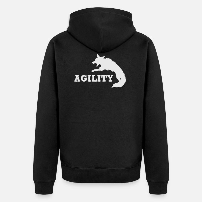Agility Border Blanc - Veste à capuche bio Premium Unisexe - noir