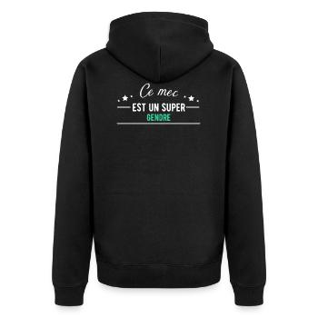 Un super Gendre cadeau - Veste à capuche bio Premium Unisexe - noir - Dos - Nico (187cm)