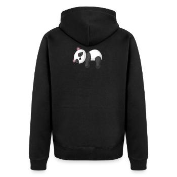 Sleepy cartoon panda - Unisex Premium Organic Zip Hoodie - black - Back - Nico (187cm)