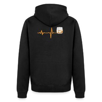 Cadeau de whisky Heartbeat - Veste à capuche bio Premium Unisexe - noir - Dos - Nico (187cm)