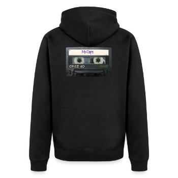 Retro DJ MixTape - Unisex Premium Bio Zip Hoodie - Schwarz - Hinten - Nico (187cm)