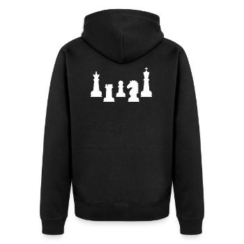 Pièce d'échecs échiquier cadeau joueur d'échecs - Veste à capuche bio Premium Unisexe - noir - Dos - Nico (187cm)