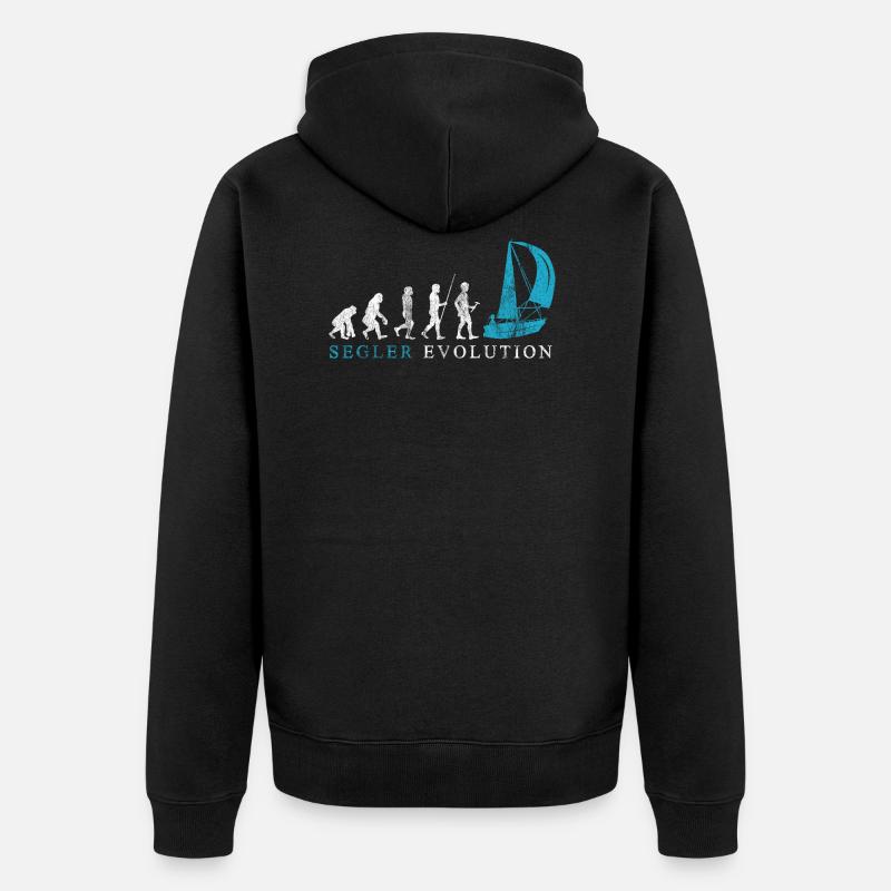 Segelschiff Geschenk Segelboot Segler Evolution - Unisex Premium Bio Zip Hoodie - Schwarz