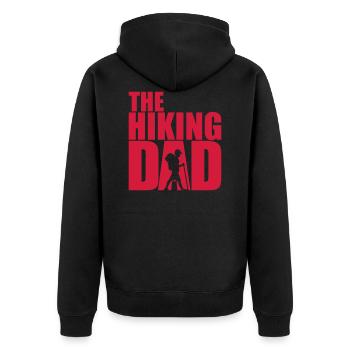 The Hiking Dad - Walking Papa Wandern Daddy - Unisex Premium Bio Zip Hoodie - Schwarz - Hinten - Nico (187cm)