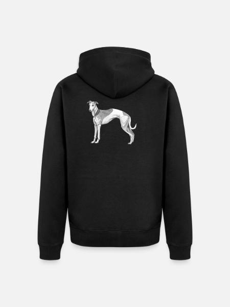 Whippet - Unisex Premium Organic Zip Hoodie - black