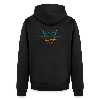 Harmonischer Oszillator - Unisex Premium Bio Zip Hoodie - Schwarz - Hinten - Nico (187cm)
