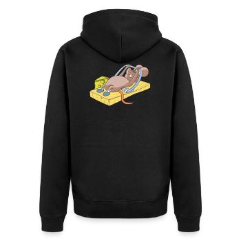 Souris de remise en forme dans la souricière avec le sport d'entraînement au fromage - Veste à capuche bio Premium Unisexe - noir - Dos - Nico (187cm)