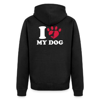 I Love My Dog - Veste à capuche bio Premium Unisexe - noir - Dos - Nico (187cm)