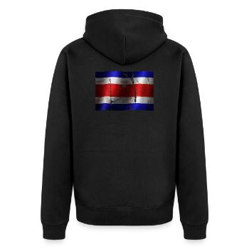 Costa Rica drapeau cool vintage utilisé look sport - Veste à capuche bio Premium Unisexe - noir - Dos - Nico (187cm)