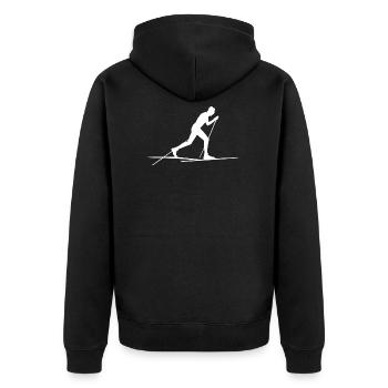 Pistes de ski de fond de ski de fond - Veste à capuche bio Premium Unisexe - noir - Dos - Nico (187cm)