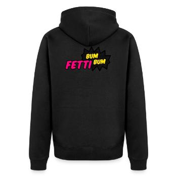 Fetti Bum Bum 2 - Unisex Premium Bio Zip Hoodie - Schwarz - Hinten - Nico (187cm)