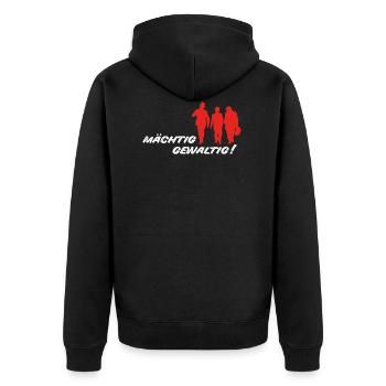 Kult - Mächtig gewaltig! - DDR TV - Unisex Premium Bio Zip Hoodie - Schwarz - Hinten - Nico (187cm)