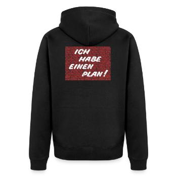 Kult - Ich habe einen Plan! - DDR TV - Unisex Premium Bio Zip Hoodie - Schwarz - Hinten - Nico (187cm)