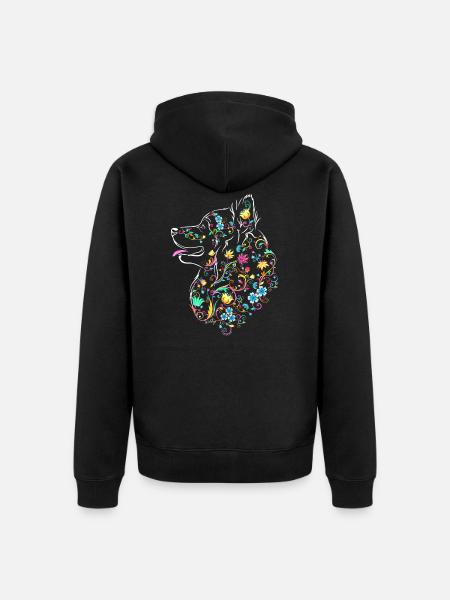 Flower Stickers Summer - Unisex Premium Organic Zip Hoodie - black