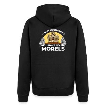 Funny Mushroom I hunt mushrooms i have no morels - Unisex Premium Organic Zip Hoodie - black - Back - Nico (187cm)