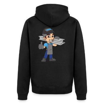 welder - Unisex Premium Organic Zip Hoodie - black - Back - Nico (187cm)