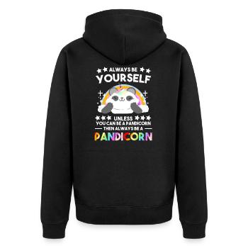 Drôle pandacorne licorne Panda Ours Eucalyptus Cadeau - Veste à capuche bio Premium Unisexe - noir - Dos - Nico (187cm)