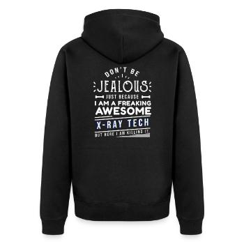 Xray Tech Radiologie Medizin Radiologin Krankenschwester - Unisex Premium Bio Zip Hoodie - Schwarz - Hinten - Nico (187cm)