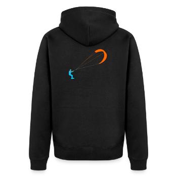 Kitesurfer - Unisex Premium Bio Zip Hoodie - Schwarz - Hinten - Nico (187cm)