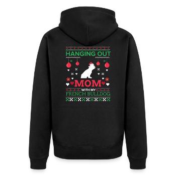 Français Bulldog Ugly Christmas Pull Noël Cadeau de Noël - Veste à capuche bio Premium Unisexe - noir - Dos - Nico (187cm)
